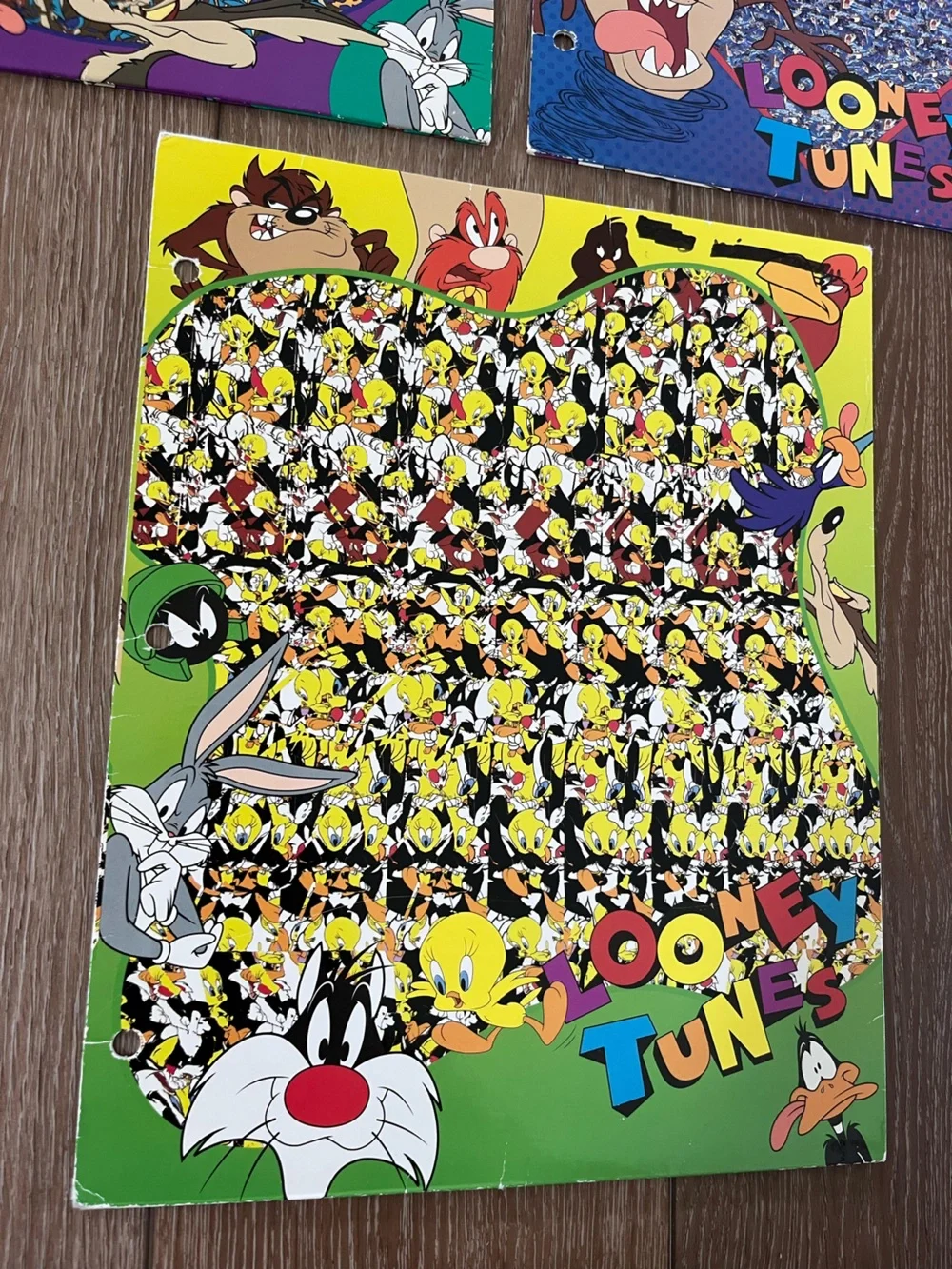 Vintage Looney Tunes magic eye 3D two pocket portfolio folder bundle 2 hole